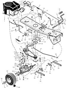 Motion Drive Diagram and Parts List for 309029X51B  Briggs and Stratton Lawn Tractor